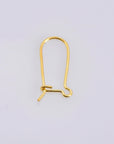 24K Gold Vermeil Kidney Ear Wires, 24K Gold Plated Kidney Earring Hooks, 925 Silver Ear Wires, Earring Making Supply, Jewelry Findings, VM47
