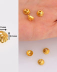 24K Gold Vermeil 6mm to 8mm Bead Caps, Gold Plated Bead Caps, 925 Silver Bead Caps in Gold, Spacer Bead Caps, Jewelry Supplies, VM8A-B-C