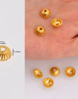 24K Gold Vermeil 6mm to 8mm Bead Caps, Gold Plated Bead Caps, 925 Silver Bead Caps in Gold, Spacer Bead Caps, Jewelry Supplies, VM8A-B-C