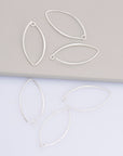 24K Gold Vermeil & 925 Sterling Silver 34 mm V Shape Ear Wires w Open Loop, Earring Hooks, Earring Making Supply, Findings, VM49B - M49B