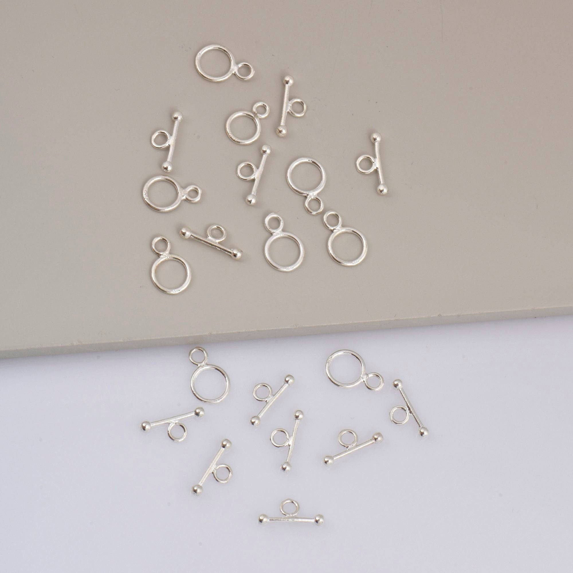 925 Sterling Silver Toggle Clasps, Solid Silver Toggle Clasp, Silver Plain Toggle Clasp Set, Jewelry Making Supplies, Jewelry Findings, M59A