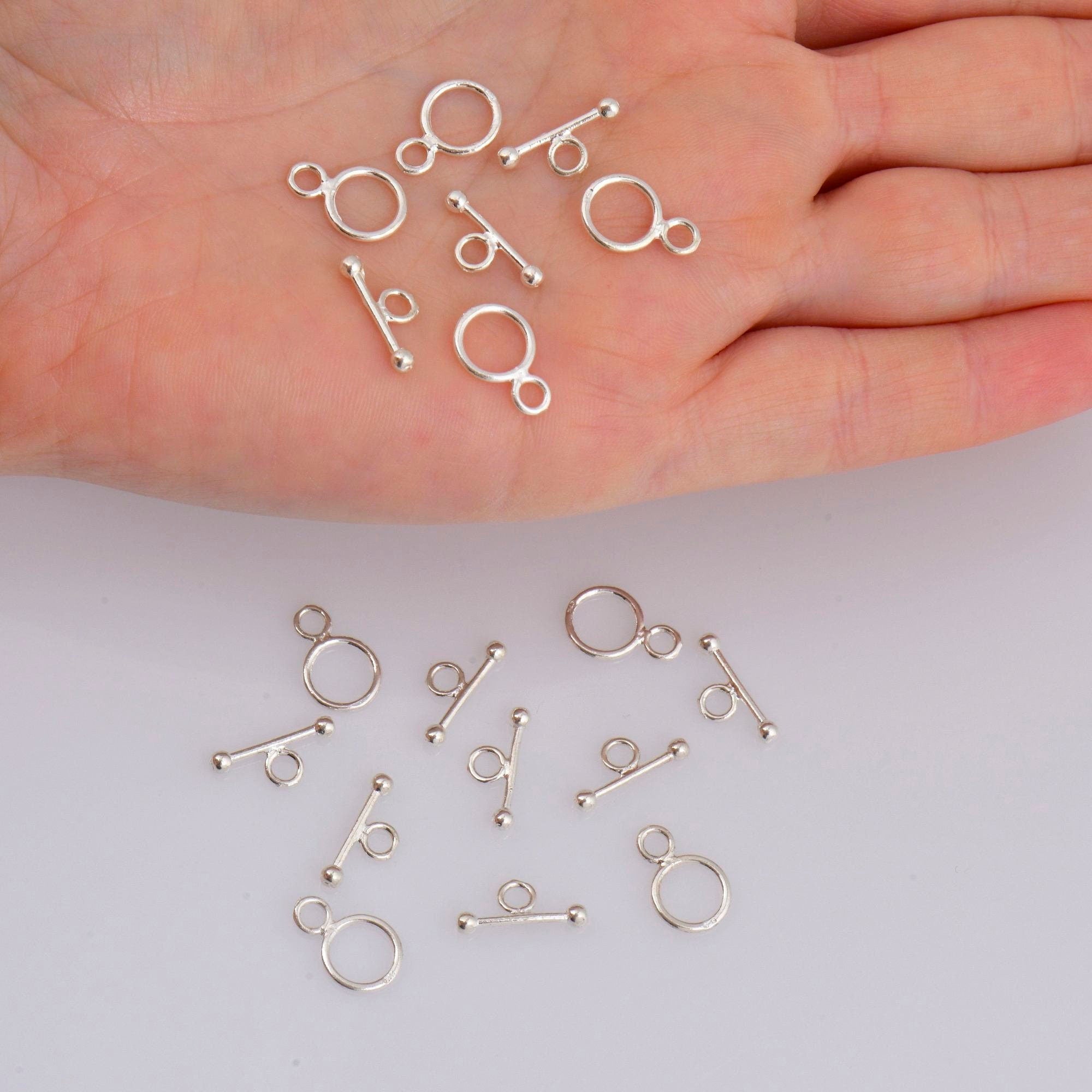 925 Sterling Silver Toggle Clasps, Solid Silver Toggle Clasp, Silver Plain Toggle Clasp Set, Jewelry Making Supplies, Jewelry Findings, M59A