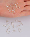 925 Sterling Silver Toggle Clasps, Solid Silver Toggle Clasp, Silver Plain Toggle Clasp Set, Jewelry Making Supplies, Jewelry Findings, M59A