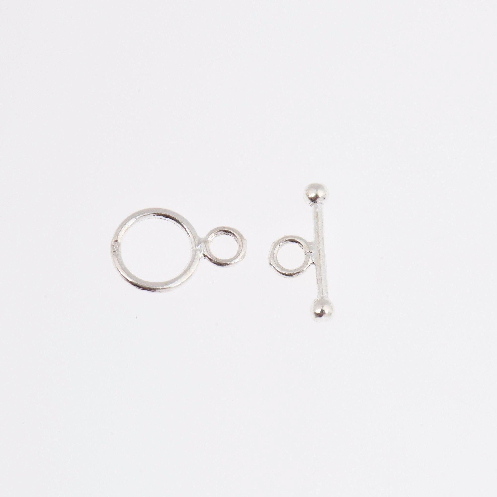 925 Sterling Silver Toggle Clasps, Solid Silver Toggle Clasp, Silver Plain Toggle Clasp Set, Jewelry Making Supplies, Jewelry Findings, M59A