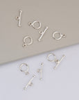 925 Sterling Silver Toggle Clasps, Solid Silver Toggle Clasp, Silver Plain Toggle Clasp Set, Jewelry Making Supplies, Jewelry Findings, M59B