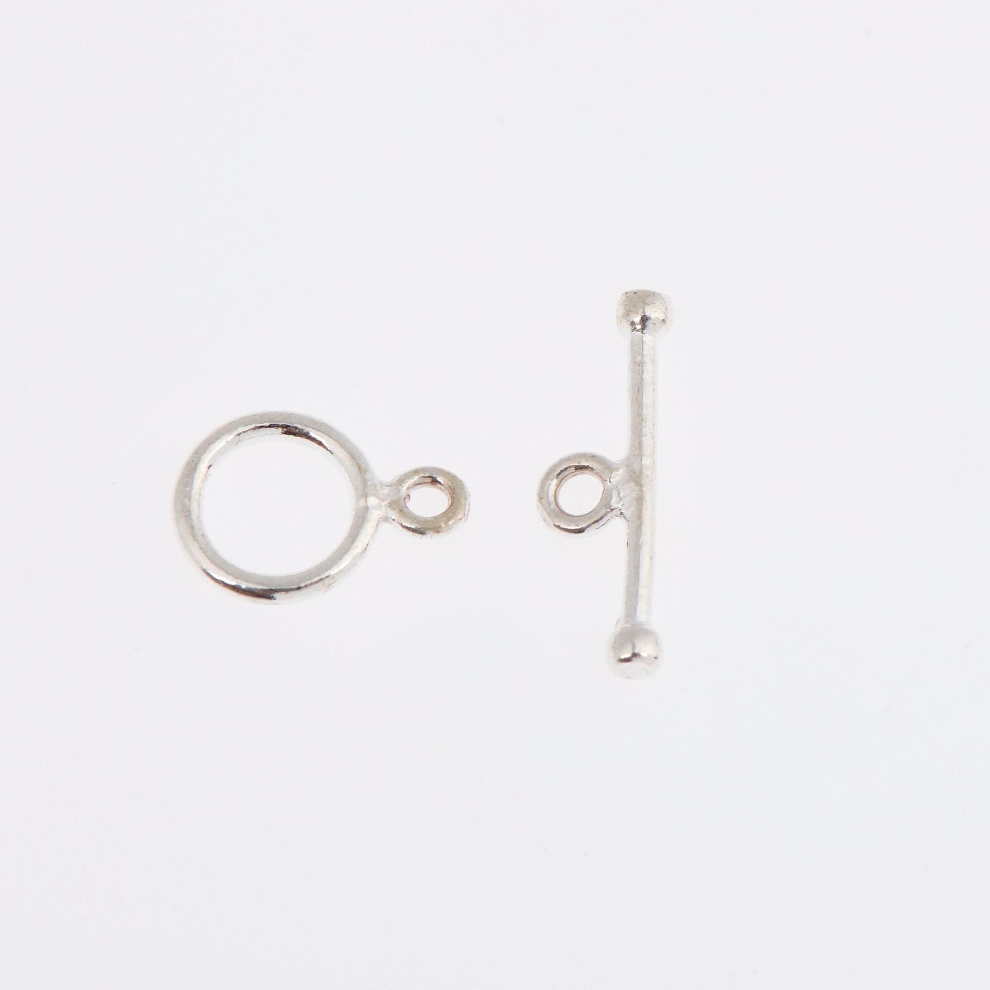 925 Sterling Silver Toggle Clasps, Solid Silver Toggle Clasp, Silver Plain Toggle Clasp Set, Jewelry Making Supplies, Jewelry Findings, M59B