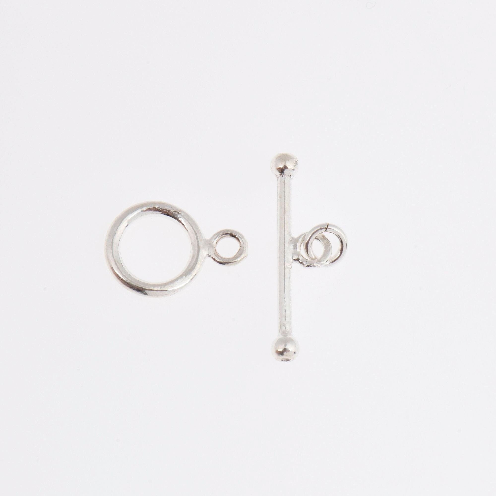 925 Sterling Silver Toggle Clasps, Solid Silver Toggle Clasp, Silver Plain Toggle Clasp Set, Jewelry Making Supplies, Jewelry Findings, M59C