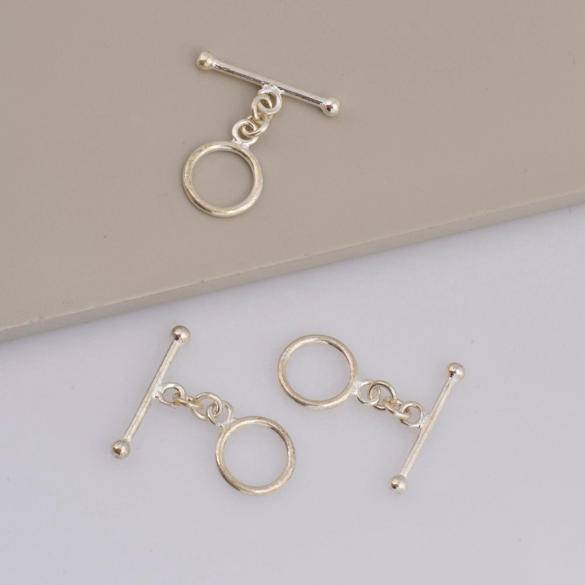 925 Sterling Silver Toggle Clasps, Solid Silver Toggle Clasp, Silver Plain Toggle Clasp Set, Jewelry Making Supplies, Jewelry Findings, M59D