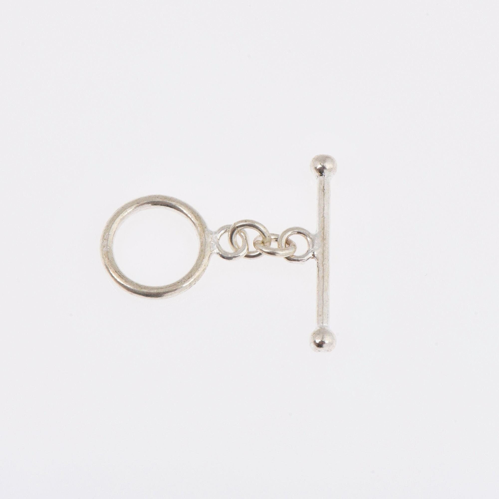 925 Sterling Silver Toggle Clasps, Solid Silver Toggle Clasp, Silver Plain Toggle Clasp Set, Jewelry Making Supplies, Jewelry Findings, M59D