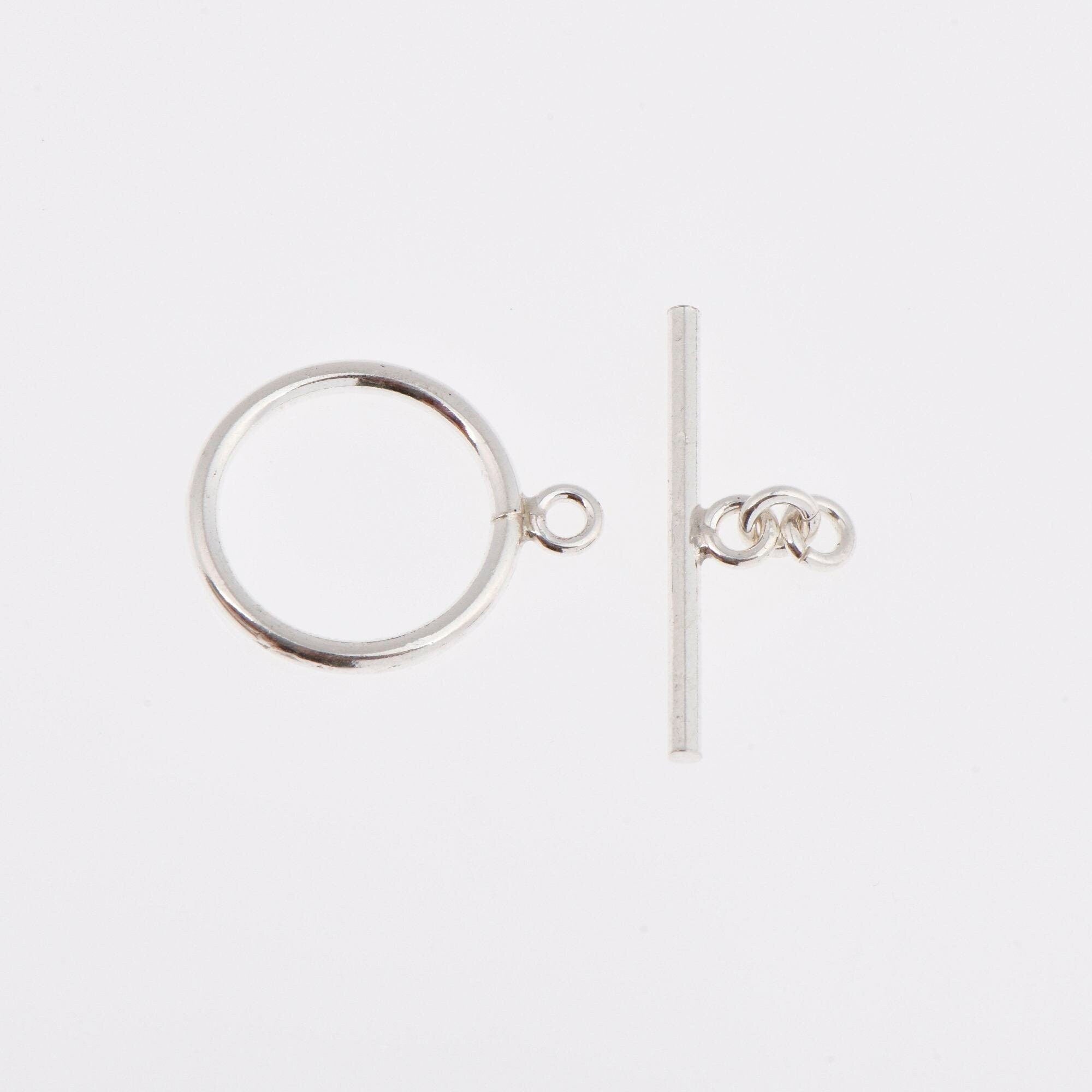 925 Sterling Silver Toggle Clasps, Solid Silver Toggle Clasp, Silver Plain Toggle Clasp Set, Jewelry Making Supplies, Jewelry Findings, M59E