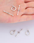 925 Sterling Silver Toggle Clasps, Solid Silver Toggle Clasp, Silver Plain Toggle Clasp Set, Jewelry Making Supplies, Jewelry Findings, M61