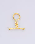 24K Gold Vermeil Twisted Toggle Clasps, 925 Silver Twisted Rope Design Toggle Clasp Set, Toggle Clasps, Jewelry Supplies, Findings, VM62A