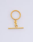 24K Gold Vermeil Twisted Toggle Clasps, 925 Silver Twisted Rope Design Toggle Clasp Set, Toggle Clasps, Jewelry Supplies, Findings, VM62B