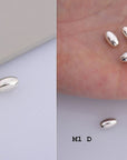 925 Sterling Silver Oval Beads, Solid 925 Rice Beads, Seamless Olive Beads, Barrel Shape Bracelet Spacer Beads, Jewelry Supplies, M1 A-F