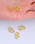 24K Gold Vermeil S Clasps, 925 Sterling Silver Hook Clasps, 24K Gold Plated Connectors, Jewelry Making Supplies, Jewelry Findings, VM63A