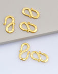 24K Gold Vermeil S Clasps, 925 Sterling Silver Hook Clasps, 24K Gold Plated Connectors, Jewelry Making Supplies, Jewelry Findings, VM63A-B