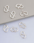 925 Sterling Silver S Clasps, Silver Hook Clasps, Solid Silver Connectors, Jewelry Making Supplies, Silver Jewelry Findings, M63A
