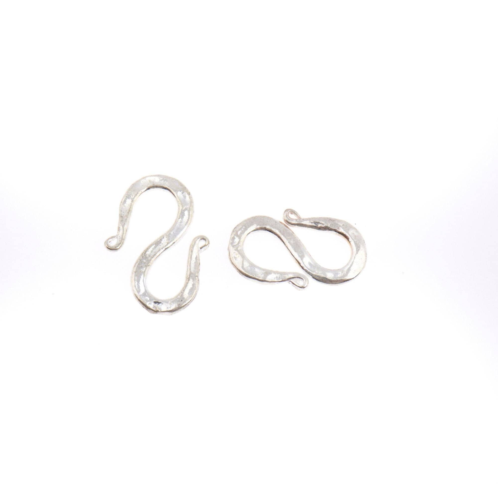 925 Sterling Silver S Clasps, Silver Hook Clasps, Solid Silver Connectors, Jewelry Making Supplies, Silver Jewelry Findings, M63B