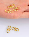 24K Gold Vermeil S Clasps, Antique Silver Hook Clasps, 925 Sterling Silver Connectors in Gold, Jewelry Supplies, Jewelry Findings, VM64A-C