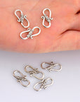 925 Sterling Silver S Clasps, Silver Hook Clasps, Antique Solid Silver Connectors, Jewelry Making Supplies, Silver Jewelry Findings, M64B