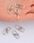 925 Sterling Silver S Clasps, Silver Hook Clasps, Antique Solid Silver Connectors, Jewelry Making Supplies, Silver Jewelry Findings, M64C