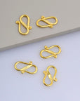24K Gold Vermeil S Clasps, 925 Solid Silver Hook Clasps, Sterling Silver Connectors in 24K Gold, Jewelry Supplies, Jewelry Findings, VM65A