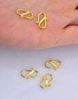 24K Gold Vermeil S Clasps, 925 Solid Silver Hook Clasps, Sterling Silver Connectors in 24K Gold, Jewelry Supplies, Jewelry Findings, VM65A