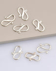 925 Sterling Silver S Clasps, Silver Hook Clasps, Antique Solid Silver Connectors, Jewelry Making Supplies, Silver Jewelry Findings, M65A
