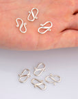 925 Sterling Silver S Clasps, Silver Hook Clasps, Antique Solid Silver Connectors, Jewelry Making Supplies, Silver Jewelry Findings, M65A