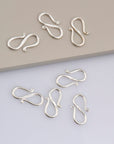 925 Sterling Silver S Clasps, Silver Hook Clasps, Antique Solid Silver Connectors, Jewelry Making Supplies, Silver Jewelry Findings, M65B