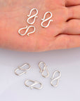 925 Sterling Silver S Clasps, Silver Hook Clasps, Antique Solid Silver Connectors, Jewelry Making Supplies, Silver Jewelry Findings, M65B