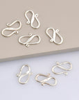 925 Sterling Silver S Clasps, Silver Hook Clasps, Antique Solid Silver Connectors, Jewelry Making Supplies, Silver Jewelry Findings, M65A-B