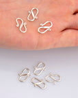 925 Sterling Silver S Clasps, Silver Hook Clasps, Antique Solid Silver Connectors, Jewelry Making Supplies, Silver Jewelry Findings, M65A-B