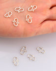 925 Sterling Silver S Clasps, Silver Hook Clasps, Antique Solid Silver Connectors, Jewelry Making Supplies, Silver Jewelry Findings, M66
