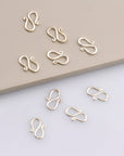24K Gold Vermeil & 925 Silver S Clasps, Gold Hook Clasps, Sterling Silver Connectors in Gold, Jewelry Findings, M/VM66