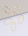 24K Gold Vermeil 26 mm V Shape Ear Wires, 925 Silver Earring Hooks in 24K Gold, V Ear Wires with Open Loop, Earrings Findings, VM49A