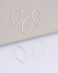 24K Gold Vermeil & 925 Sterling Silver 26 mm V Shape Ear Wires w Open Loop, Earring Hooks, Earring Making Supply, Findings, M/VM49A