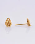 24K Gold Vermeil Flower Ear Post, 925 Solid Silver Flower Earring Studs with Loop, Gold Plated Earring Posts, Jewelry Making Findings, VM51