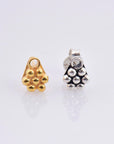 24K Gold Vermeil and 925 Silver Flower Ear Post, Flower Earring Studs with Loop, Gold Plated Earring Posts, Jewelry Making Findings, MVM51