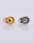24K Gold Vermeil and 925 Silver Flower Ear Post, Flower Earring Studs with Loop, Gold Plated Earring Posts, Jewelry Making Findings, MVM52