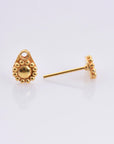 24K Gold Vermeil Flower Ear Post, 925 Solid Silver Flower Earring Studs with Loop, Gold Plated Earring Posts, Jewelry Making Findings, VM52