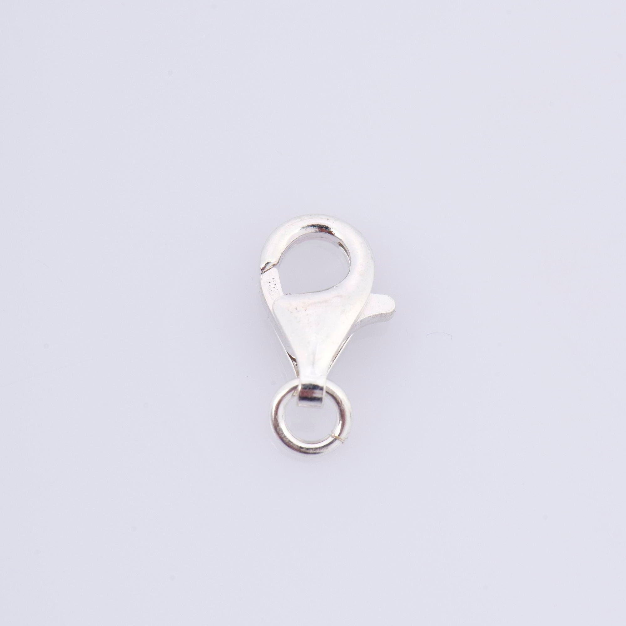 925 Sterling Silver Lobster Clasp, Solid Silver Trigger Clasp, Silver Spring Clasp, Jewelry Crafting Supplies, Jewelry Making Findings, M54B