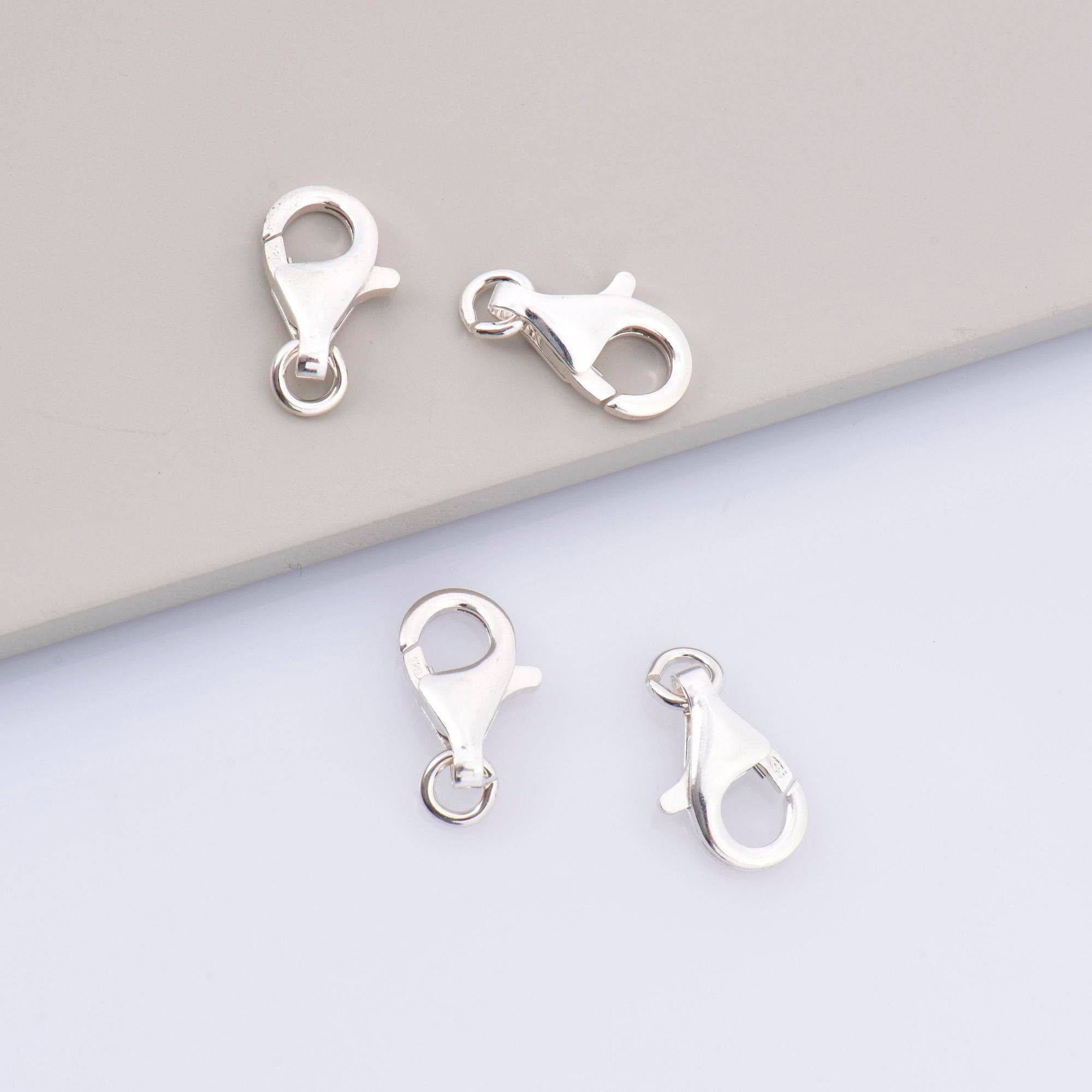 925 Sterling Silver Lobster Clasp, Solid Silver Trigger Clasp, Silver Spring Clasp, Jewelry Crafting Supplies, Jewelry Making Findings, M54D