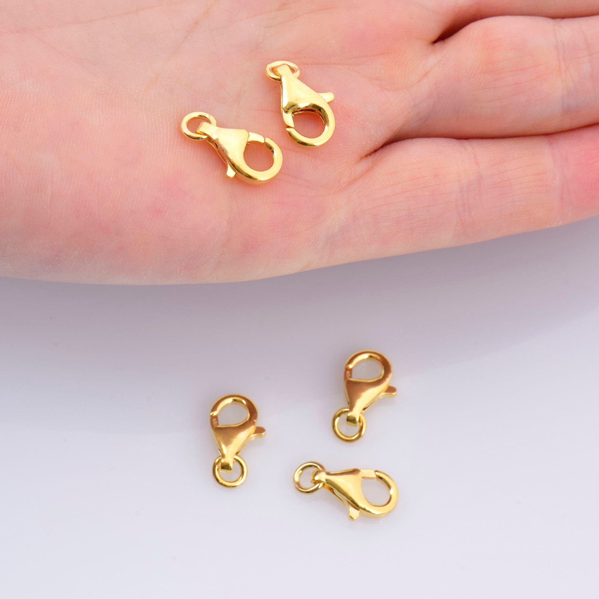 24K Gold Vermeil Lobster Clasp, 925 Solid Silver Trigger Clasp, Gold Plated Spring Clasp, Jewelry Supplies, Jewelry Making Findings, VM54C