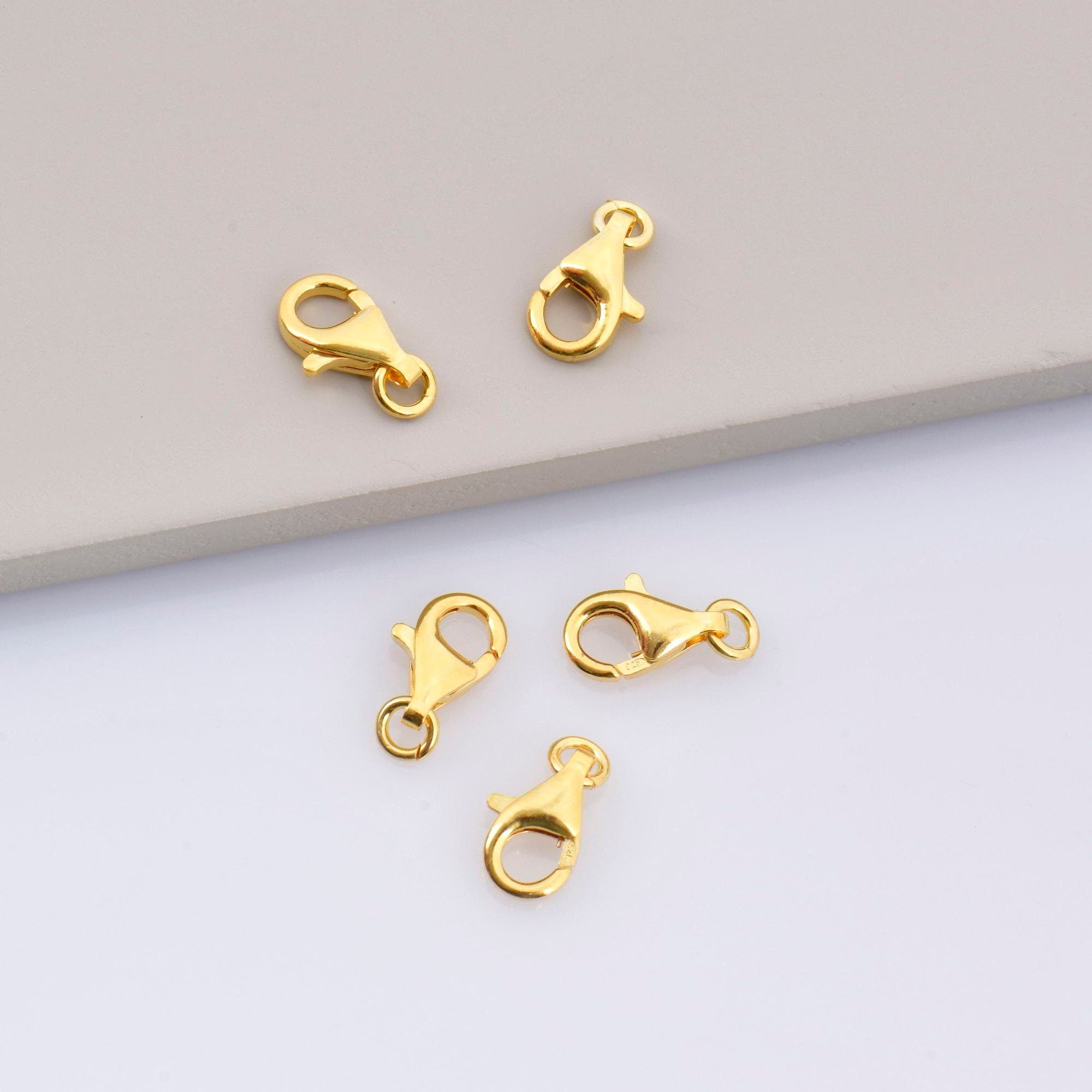 24K Gold Vermeil Lobster Clasp, 925 Solid Silver Trigger Clasp, Gold Plated Spring Clasp, Jewelry Supplies, Jewelry Making Findings, VM54B