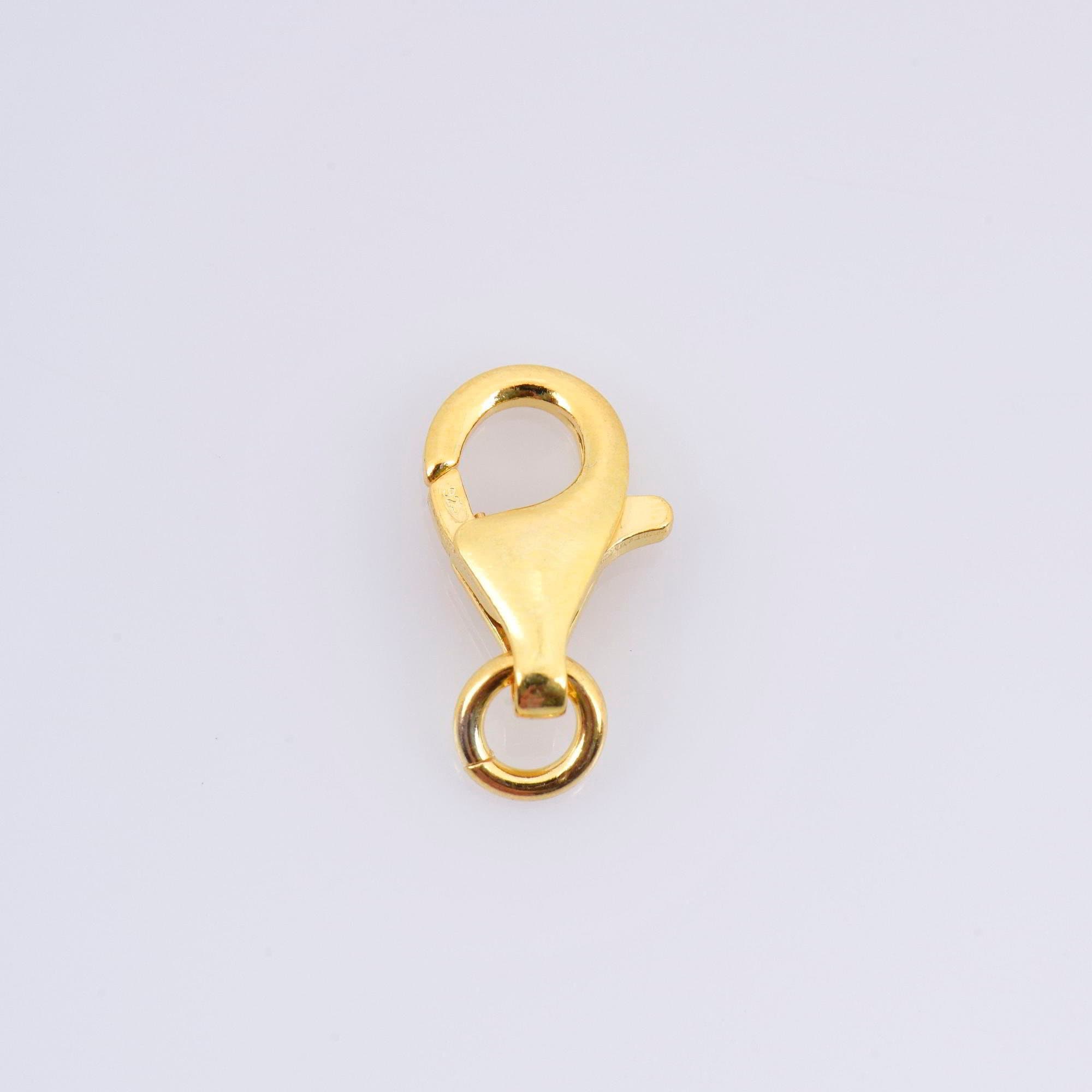 24K Gold Vermeil Lobster Clasp, 925 Solid Silver Trigger Clasp, Gold Plated Spring Clasp, Jewelry Supplies, Jewelry Making Findings, VM54C