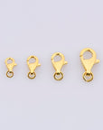 24K Gold Vermeil Clasp, 925 Sterling Silver Lobster Clasp, Trigger Clasp, Jewelry Crafting Supplies, Jewelry Making Findings, VM54ABCD