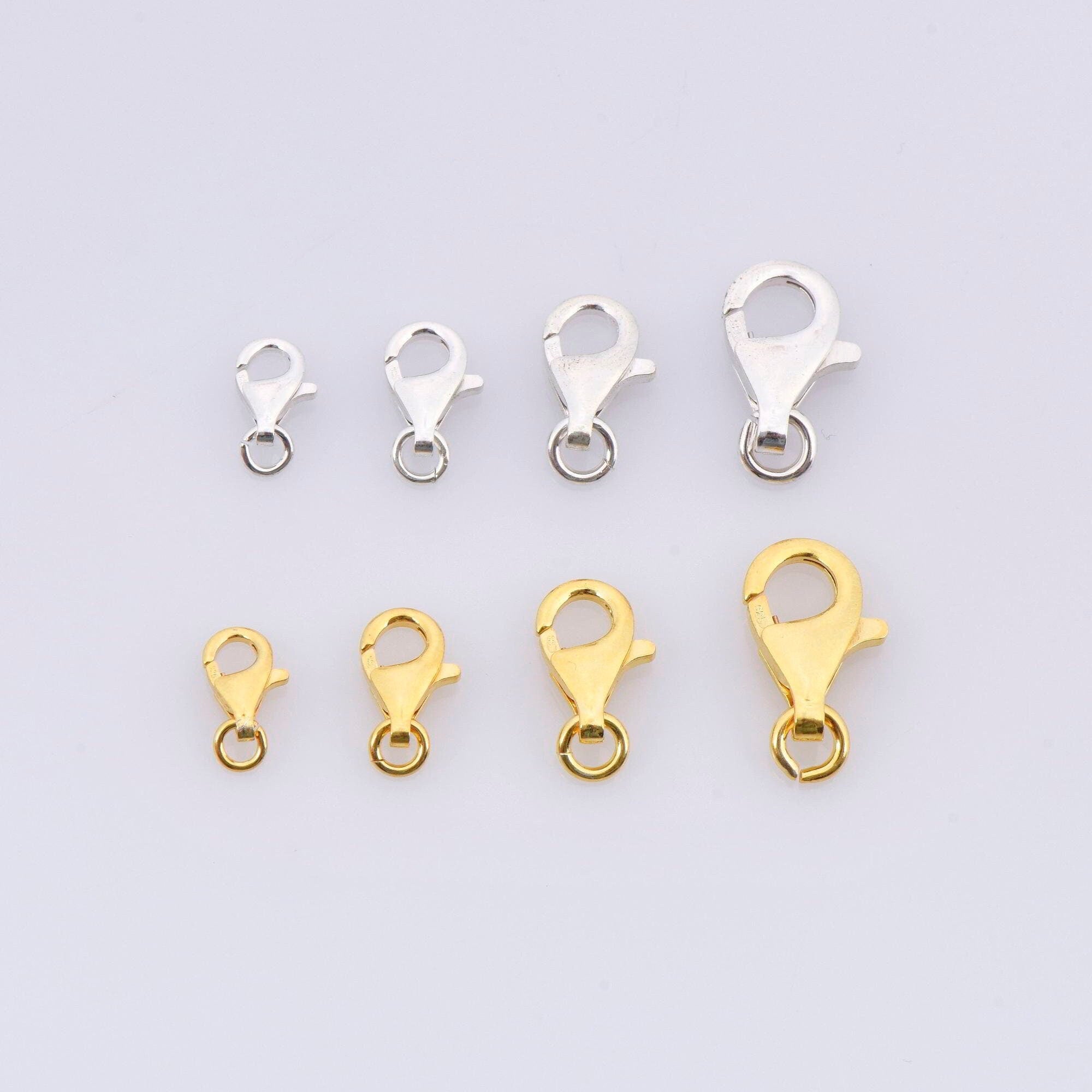 24K Gold Vermeil and 925 Sterling Silver Clasp, Lobster Clasp, Trigger Clasp, Jewelry Crafting Supplies, Jewelry Making Findings, M/VM54A-D