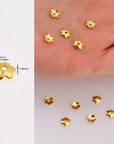 24K Gold Vermeil 6.5mm Plain Bead Caps, Gold Plated Shiny Plain Bead Caps, 925 Silver Bead Caps in Gold, Jewelry Spacer Bead Caps, VM14ABC