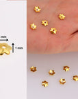 24K Gold Vermeil 6.5mm Plain Bead Caps, Gold Plated Shiny Plain Bead Caps, 925 Silver Bead Caps in Gold, Jewelry Spacer Bead Caps, VM14ABC
